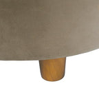 HomePop 28" Button Tufted Velvet Round Storage Ottoman - Fawn Velvet - color: Fawn Velvet