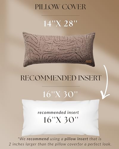 Throw Pillow Covers, Pack of 1 Woven Jacquard Cushion Covers for Sofas, Couches, Bed, Boho Home Decor, Cozy Soft and Comfortable Pillow Cases Bed, Amorf, Brown 14x28 Inch - color: Brown, size: 28" x 14" (Pack of 1)