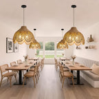 Rattan Pendant Light Fixtures,18.11" Boho Seagrass Pendant Light,3-Light Hand Woven Water Plants Rattan Chandelier for Dining Living Bedroom Kitchen Farmhouse - color: Black, size: 18.11" 3-Light