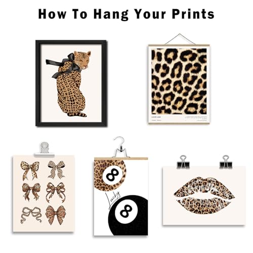 ANERZA 16 PCS Stockholm Style Room Decor, Cheetah Print Leopard Gallery Wall Art Prints Set for Bedroom, Preppy Posters for Living Room Aesthetic, Trendy Collage Kit Pictures, Funky Dorm Home Decor - color: Brown, size: 11"x14" Unframed