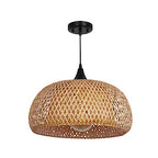 Rustic Farmhouse Bamboo Pendant Light - 18 Inch Large Dome Handwoven Ceiling Mounted Bamboo Chandelier Shades, Coastal Beach Hanging Rattan Light Fixture for Kitchen, Dining, Living Room - size: 5514L