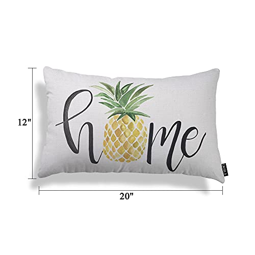 EKOBLA Retro Pineapple Decorative Throw Pillow Case Tropical Exotic Fresh Fruit Cotton Linen Cushion Case for Sofa Couch 12x20 Inches - color: Multi-bs06, size: 20" x 12" (Pack of 1)