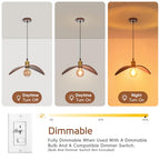 15.3" Pendant Lights Kitchen Island, 1-Light Natural Wood Ceiling Light Fixture Modern Hanging Lamp Decor for Kitchen Island Bedroom, Dining Room, Living Room, Nursery, Entryway, Foyer - size: 15.3" W x 7" H