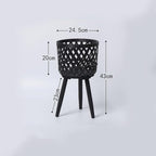 Nordic Style Rattan Flower Pot Indoor Balcony Living Room Plant Green Flowers Hand-Woven Wooden Tall Floor Flower Stand (Black, 9.7x17inch(24.5x43cm))