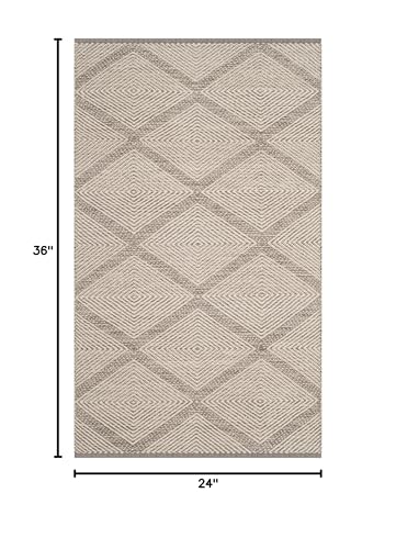 SAFAVIEH Montauk Collection Accent Rug - 2' x 3', Grey, Handmade Cotton, Ideal for High Traffic Areas in Entryway, Living Room, Bedroom (MTK821A) - color: Grey, size: 2' x 3' (Rectangular)