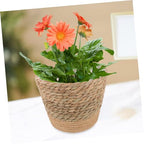 Totority Large Woven Straw Flower Basket Rustic Decorative Planter for Indoor Plants Living Office Home Decor Natural Weaving Basket for Flower Pots and Succulent Arrangement