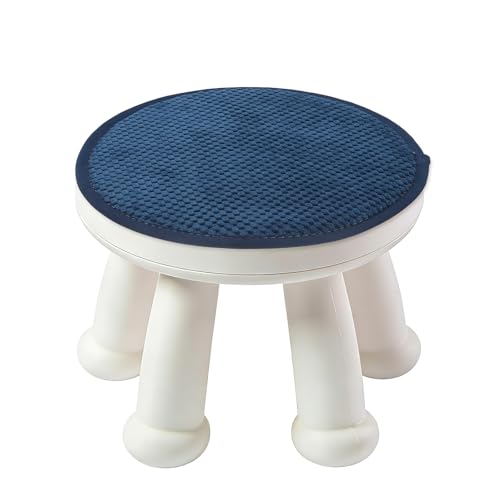 uxcell Round Stool Cushion, 10 x 10 Inch Round Seat Pads with Elastic Straps, Anti-Slip Soft Round Pad Chair Seat Cushions for Dining Chairs Kitchen Bar High Stool, Dark Blue - color: Dark Blue, size: 10 x 10 Inch
