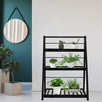 Gardzen Heavy Duty 3 Tier Metal Plant Stand, Flower Display Rack & Planter Shelf Holder for Indoor Outdoor Use, Clearance – Partial Coating Peels