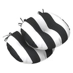 LVTXIII Outdoor Bistro Chair Cushions, 15"x15"x4" Round Patio Chair Cushions, All Weather Tufted Seat Cushions for Patio Furniture Use, Set of 2, Cabana Black - color: Cabana Black