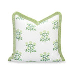 Hofdeco Premium Grandmillennial Coastal Hampton Patio Indoor Outdoor Throw Pillow Cover Only, 20"x20" Water Repellent for Backyard, Couch, Poolside, Grass Green Print Hydrangea Flowers - color: Grass Green Hydrangea Flowers 20"x20"