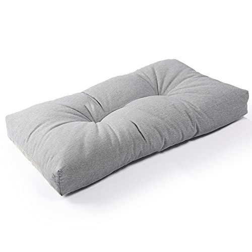 SUNROX LokGrip Non Slip Tufted Memory Foam Bench Cushion, FadeShield Water Resistant Durable Thicken Outdoor/Indoor Bench Seat Pads 27x12x4 inch, Heather Grey - color: Heather Grey, size: 27x12 Inch (Pack of 1)