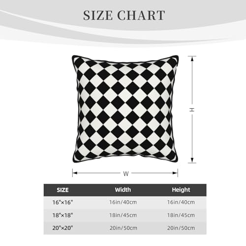 Black and White Plaid Checkered Velvet Throw Pillow Cover 18"x18" Decorative Square Pillow case Print Cushion Covers for Bed Sofa Living Room Car Home Deco - color: Black and White Plaid Checkered, size: 18" x 18" (Pack of 1)