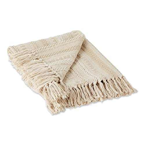DII Braided Striped Decorative Throw Blanket, 50x60, Vintage Linen - color: Vintage Linen