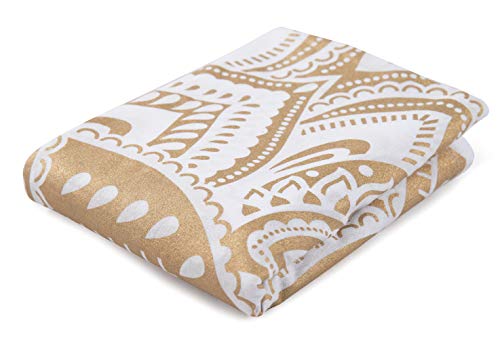 Popular Handicrafts Indian Hippie Bohemian Beautiful Passion Ombre Color Mandala Curtain Panels White Gold - color: Gold, size: 36"W x 51"L (Pack of 2)