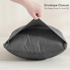 JELLYMONI Pillowcases King Size Grey 2 Pack Boho Plaid Bed Pillow Covers 20x36in Polyester Envelope Pillow Shams Tufted Bohemian Textured (Pillows are not Included) - color: 01 - Grey - Grid, size: 36" x 20" (Pack of 2)