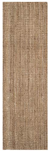 SAFAVIEH Natural Fiber Collection Runner Rug - 2'6" x 10', Natural & Grey, Handmade Jute, Farmhouse Style, Chunky Textured Thick Pile (NF447M) - color: Natural/Grey, size: 2'6" x 10' (Runner)