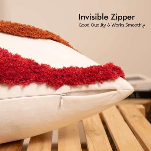 lifein 18x18 Pillow Covers-Throw Pillow Cover Tufted Boho Jacquard Pillow Covers Farmhouse Decorative Pillow Cover Pillow Cases for Gift Couch Sofa Bed Chair Living Room Home Decor - color: C-cr710(1 Pack Without Pillow Insert), size: 18" x 18" (Pack of 1