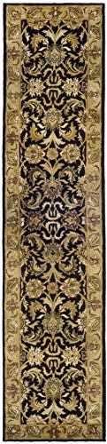 SAFAVIEH Classic Collection 2'3" x 10' Black / Gold CL252A Handmade Traditional Oriental Premium Wool Runner Rug - size: 2'3" x 10' (Runner)