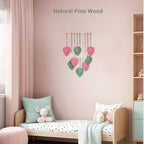 TUDRUKU Macrame Wall Hanging, Pink Leaf Boho Wall Decor, 15.7 x 36 in - color: Pink