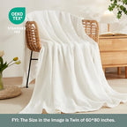 EMME Cotton Muslin Large Throw Blanket Couch 4-Layer Breathable Gauze Soft Lightweight Bed Blankets Adults (50"x71") - color: 04 - White, size: Throw XL (50" x 71")