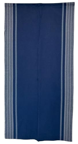 Doorway Curtain (W33.5'xH66.9') Takumi Tapestry Japanese noren Room Divider (Dark Navy) - color: Dark Navy