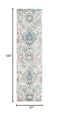 SAFAVIEH Madison Collection Runner Rug - 2'3" x 10', Cream & Light Grey, Boho Chic Glam Paisley Design, Non-Shedding & Easy Care, Ideal for High Traffic Areas in Living Room, Bedroom (MAD600C) - color: Cream/Light Grey, size: 2'3" x 10' (Runner)
