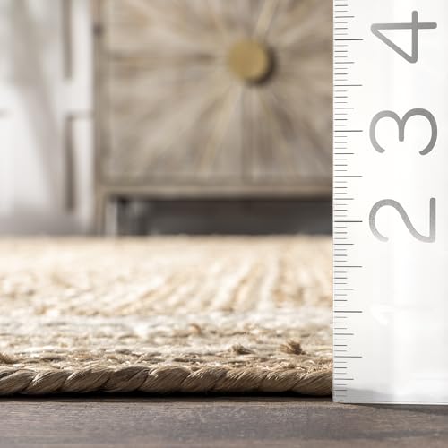 nuLOOM Rikki Coastal Braided Jute Area Rug, 8x10, Off-white - color: Off White, size: 7'6" x 9'6" (Rectangular)