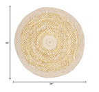 SAFAVIEH Cape Cod Collection Area Rug - 3' Round, Gold & Natural, Handmade Braided Jute & Cotton, Ideal for High Traffic Areas in Living Room, Bedroom (CAP210D) - color: Gold/Natural, size: 3' (Round)