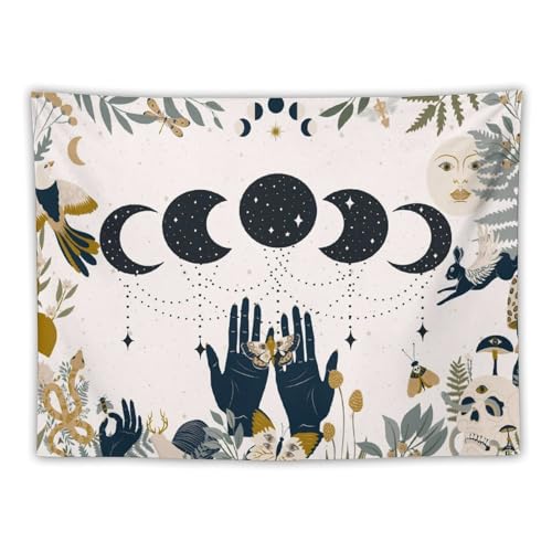 DDCBNS Witchy Moon Tapestry, Moon Phase Wall Hanging for Girls Bedroom & Living Room, 40" x 30" - color: Bohemian Style_05, size: 40"L x 30"W