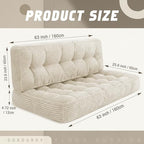 Vercraft 63 Inch Folding Sofa Bed Convertible Chair, 2-in-1 Convertible Boneless Sofa Floor Cushions Couch Mattress Oversized Corduroy Upholstered Sleeper Chair for Living Room Guest Apartment(Beige)