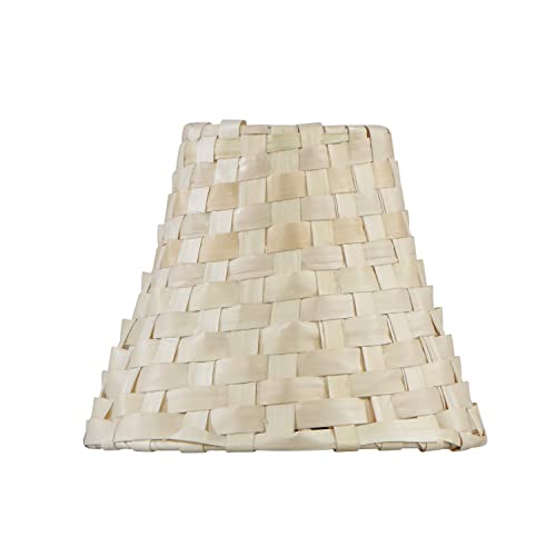 Aspen Creative 51002 Empire Clip On Chandelier Natural Palm Leaf Lamp Shade, 3" Top x 6" Bottom x 4-3/4" Slant Height - color: Palm Leaf