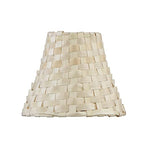 Aspen Creative 51002 Empire Clip On Chandelier Natural Palm Leaf Lamp Shade, 3" Top x 6" Bottom x 4-3/4" Slant Height - color: Palm Leaf