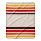 Canyon Glow Striped Afghan Throw Blanket | Thick & Cozy | Cotton USA Made (73x48) - color: Canyon Glow