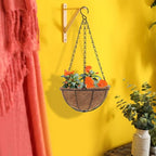 6 Pcs 8inch Coconut Fiber for Plants Round Hanging Basket Liner Wall Planter Insert Replacement Coco Coir Liner for Window Box, 100% Natural Coconut Fiber Fence Flower Baskets Pot (6, 8 inch) - size: 8 inch