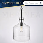 12" Black Seeded Glass Pendant Light, Modern Hand-Blown Bubble Glass Hanging Ceiling Light Fixture for Kitchen Island, Dining Room, Hallway, Farmhouse Entryway, E26 Dimmable Pendant Lighting - color: Chain Black-Seeded Glass