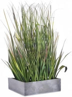 AlphaAcc 20 inch Fake Plants Weather Resistant Evergreen PVC Wheat Grass Plant in Pot Realistic Looking Fake Sea Grass for Home Office Decor Artificial Indoor Plant