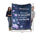 Pure Country Weavers No Longer in Our Sight But Forever in Our Hearts Blanket - Personalized - Custom Sympathy Bereavement Gift Tapestry Throw Woven from Cotton - Made in the USA (72x54) - color: Hearts Flowers, size: Customize