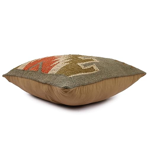 Rustic Tribal Wool Jute Kilim Cushion Cover Bohemian Handmade Pillow for Bed Sofa Chair Multicolor Indian Vintage Throw Pillowcase - color: Multi 07