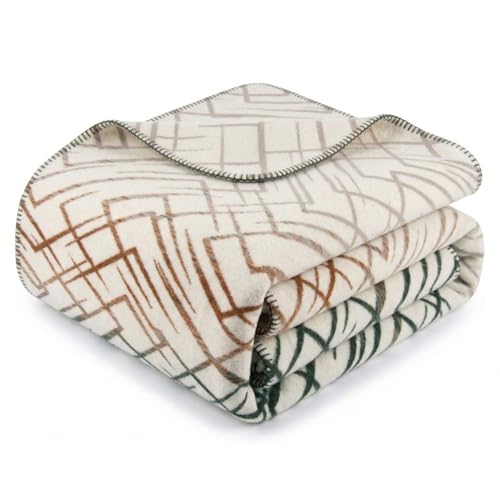 Arconiz Scotch Throw Blanket 50''x60'', Olive Rust Windowpane Textured Woven Cotton Blend Throw for Couch Sofa Bed, Soft Lightweight All Season Decorative Blanket for Modern Home Decor - color: Olive Rust Windowpane