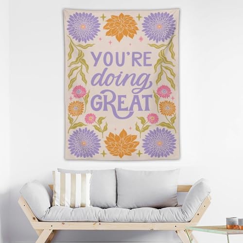 DDCBNS Vintage Flower Tapestry,Retro 50s 60s Floral Tapestry Wall Hanging Home Décor for Girls Bedroom Living Room Dorm Wall Décor W30 x 40" H - color: Bohemian Style_04, size: 40"L x 30"W