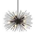 24in Black Sputnik Chandelier Mid Century Modern 9-Lights Starburst Chandelier Solid Metal Firework Urchin Satellite Chandeliers for Dining Room, Kitchen, Bedroom, Living Room, Foyer, E12 - color: Black 24" 9-Light Hanging Rod