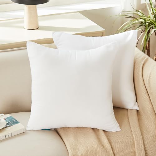 Oubonun 30 x 30 Throw Pillow Inserts - Soft, Plush & Decorative Down Alternative Pillows for Couch Sofa Bed, Machine Washable - White, Pack of 2 - size: 30x30 Inch (Pack of 2)