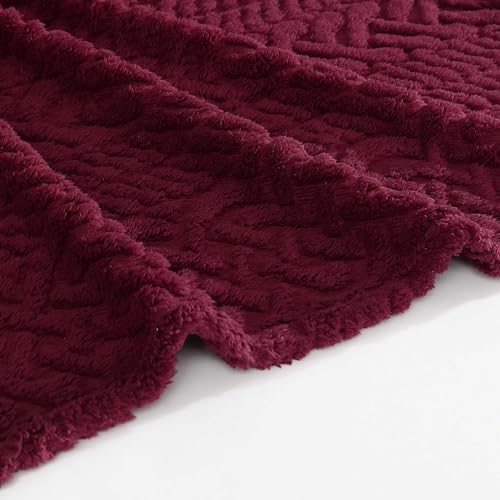 Nautica - Throw Blanket, Soft Cable Knit Sherpa Bedding, Cozy Home Decor for Bed or Couch (Declan Red, 50" x 60") - color: Declan Red