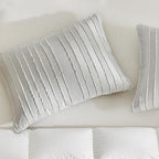 WARMDERN Light Grey Striped Pillow Covers King Pillow Cases Soft Microfiber Stripe Pillow Cases Set of 2 Boho Tufted Stripes Textured Pillowcase with Envelope Closure(Light Grey, King, 20x36 Inches) - color: Light Grey-striped, size: 20" x 36" (Pack of 2)