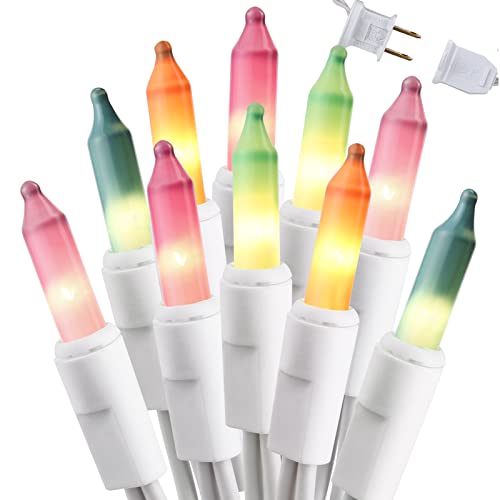Brizled Easter Lights, 150 Count 34.8ft Incandescent Pastel String Lights, Connectable Outdoor Easter Light String, 120V UL Certified Plug-in Pastel Light for Easter, Indoor, Bedroom Decor, White Wire - color: Pastel