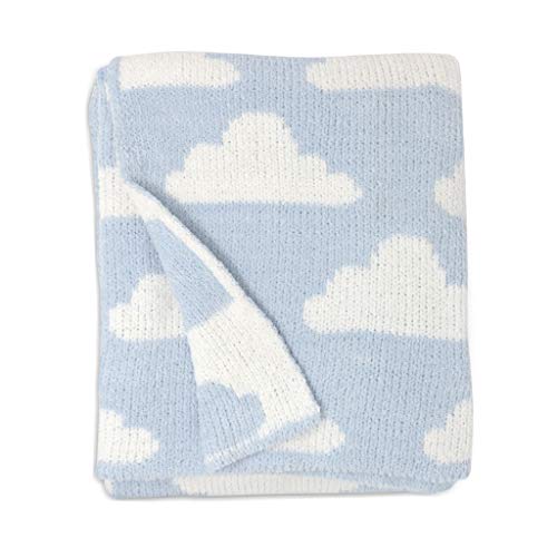 Living Textiles Blue Clouds Chenille Soft Baby Blanket Reversible Premium Cozy Fabric for Best Comfort - for Infant,Toddler,Newborn,Nursery,Boy,Unisex,Throw,Crib,Stroller,Gift, Blue Clouds 40x30 - color: Blue Clouds