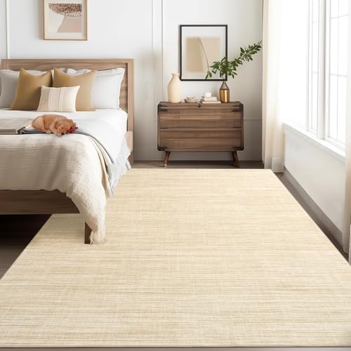 Area Rug 4x6 Washable Bedroom Rugs Non Slip Modern Solid Color Large Living Room Throw Carpet Low Pile Minimalist Kitchen Rug Plain Accent Rug Mat Classic Boho Area Rugs for Nursery Entryway, Beige - color: Beige, size: 4' x 6' (Rectangular)