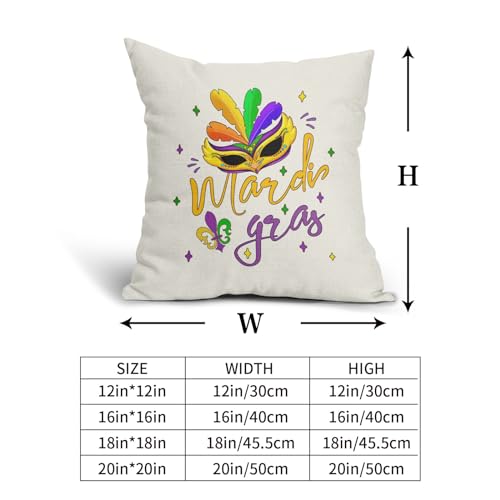 Mardi Gras Pillow Covers 16x16 Inches Masquerade Eye Mask Throw Pillow Case Set of 2 Fleur De Lis Pillow Cover Cotton Linen Cushion Cover for Home Couch Sofa Bedroom Livingroom - color: Colorful Mask231201, size: 16" x 16" (Pack of 2)