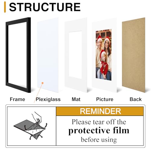 decorUhome 4x6 Picture Frame Set of 10, Display Photos 3.5x5 with Mat or 4x6 Unmatted for Picture Frames Collage Wall Decor, Black - color: Black, size: 4x6