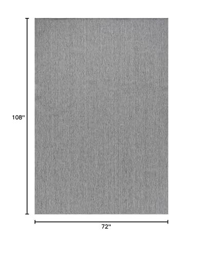 Angela Easy Jute Indoor Outdoor Rug, 6x9 Natural Solid Jute Look, Polyester, Durable & Easy Care Outdoor Farmhouse Carpet for Patio, Porch, Living Room (6' x 9', Gray) - color: 2001 - Gray, size: 6' x 9' (Rectangular)